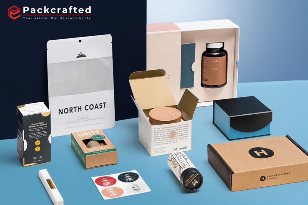 Premium custom packaging boxes and branded product packaging design display